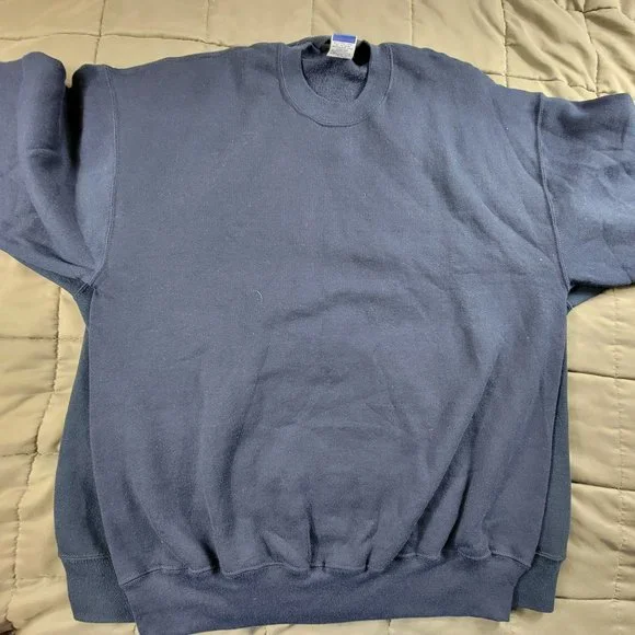 Vintage Jerzees And Bike Mens XL Dark Blue Pullover Long Sleeve Made In The USA